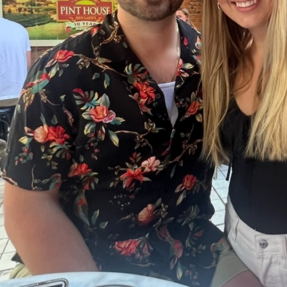 Express Black Floral Men's Polo Shirt